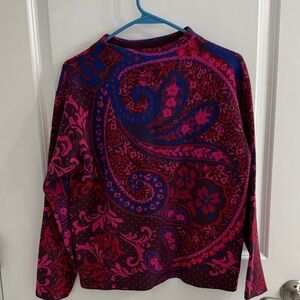 Ann Taylor Paisley Sweater - Pink and Blue